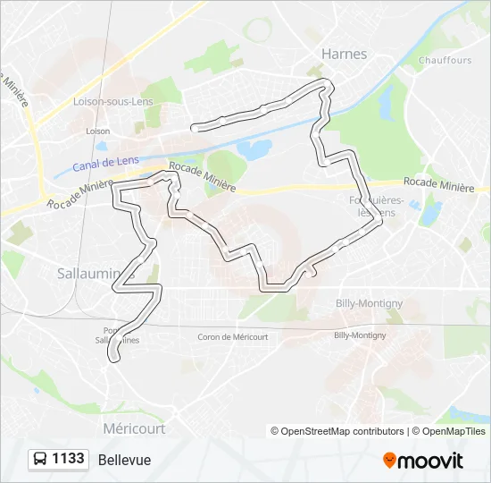 1133 Bus Line Map