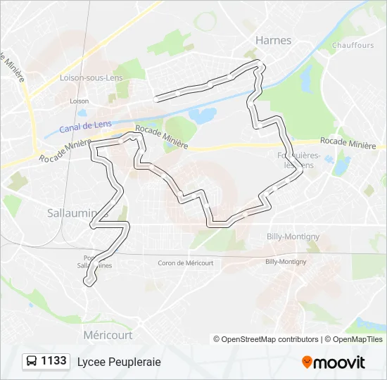 1133 Bus Line Map