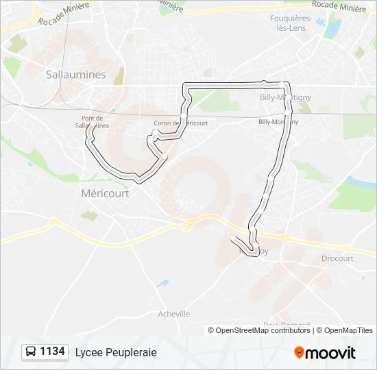1134 Bus Line Map
