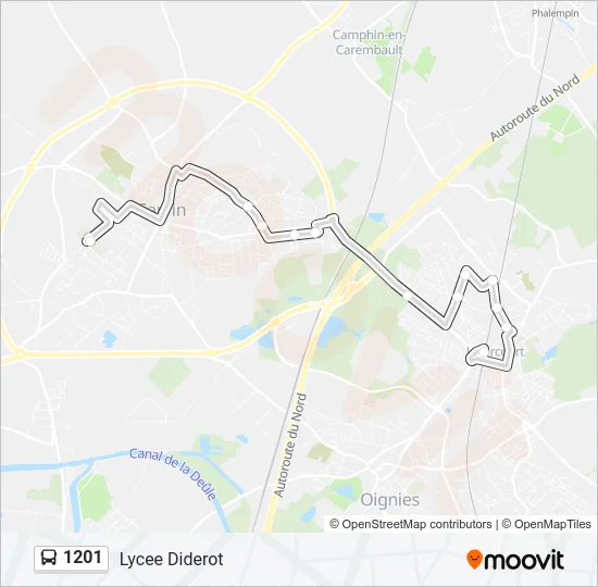 1201 Bus Line Map