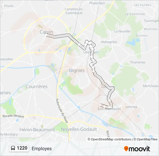 1220 Bus Line Map