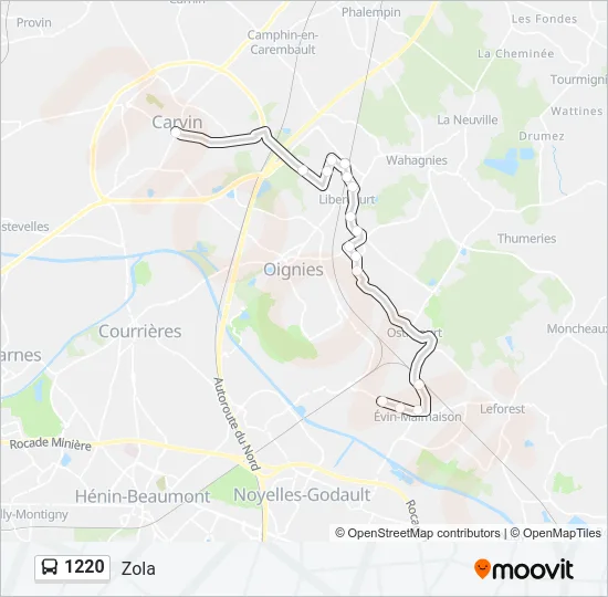 1220 Bus Line Map
