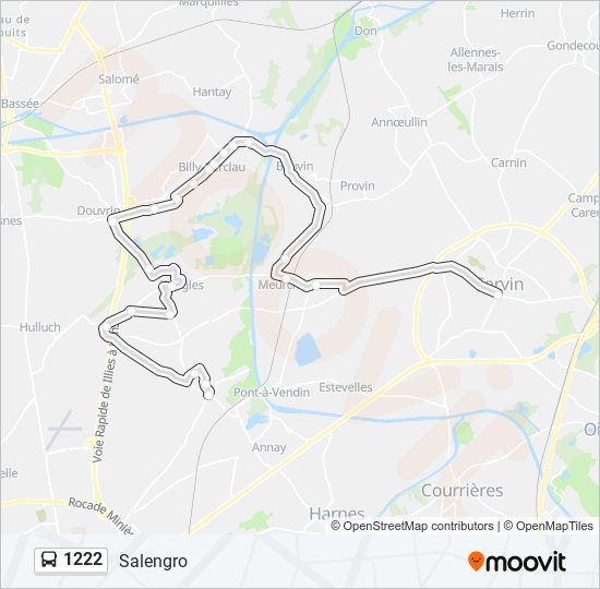 1222 bus Line Map