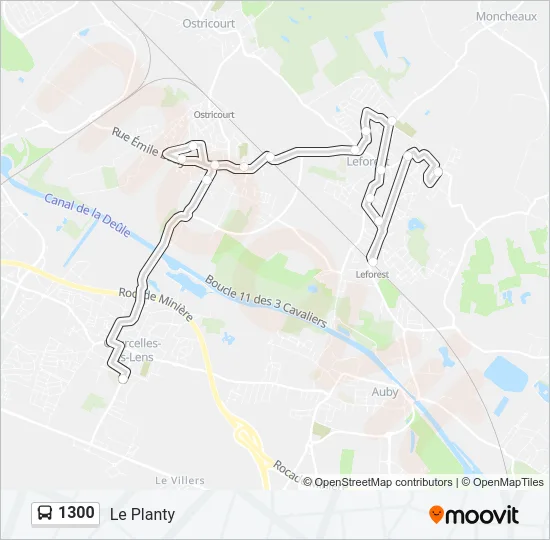 1300 Bus Line Map