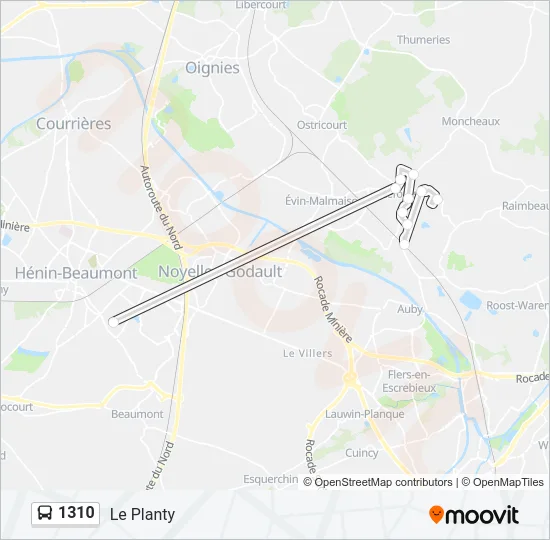 1310 Bus Line Map