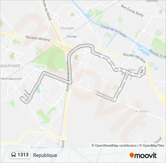 1313 Bus Line Map