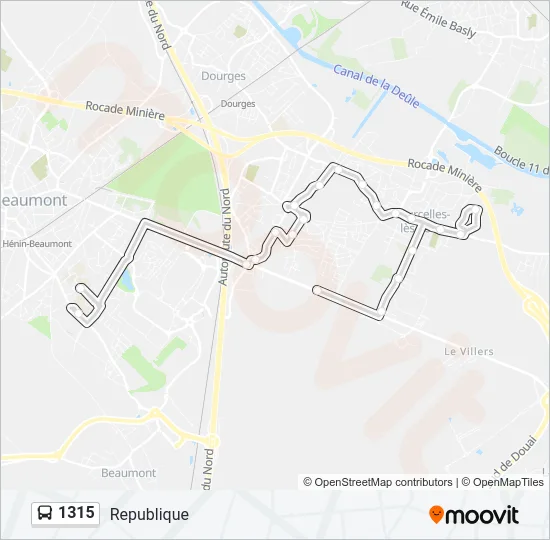 1315 Bus Line Map
