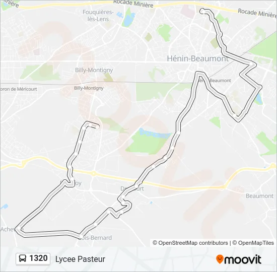 Plan de la ligne 1320 de bus