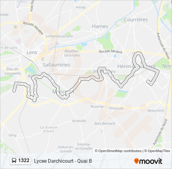 1322 bus Line Map