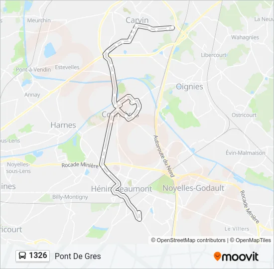 1326 Bus Line Map
