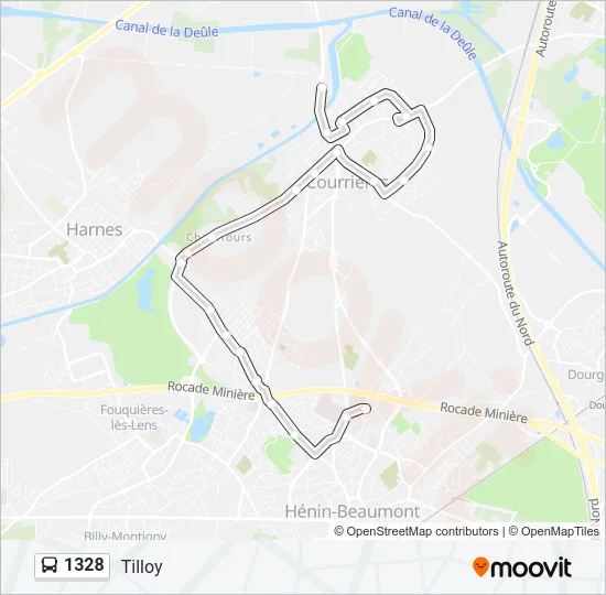 Plan de la ligne 1328 de bus