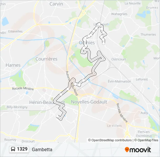 1329 Bus Line Map