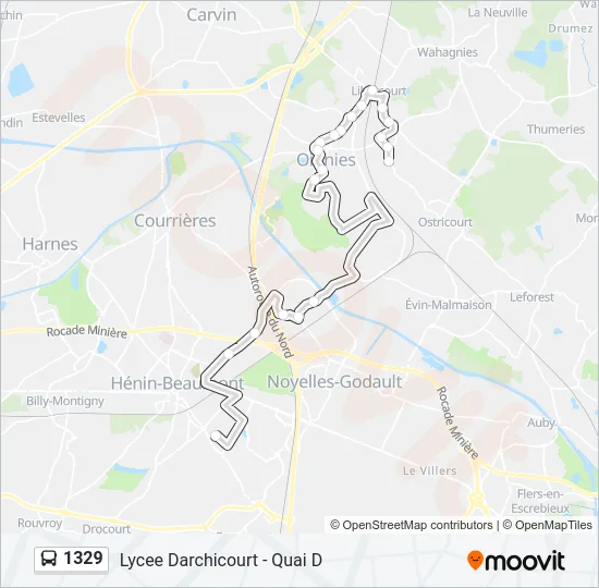 1329 Bus Line Map
