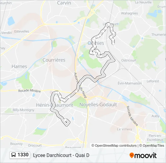 1330 Bus Line Map