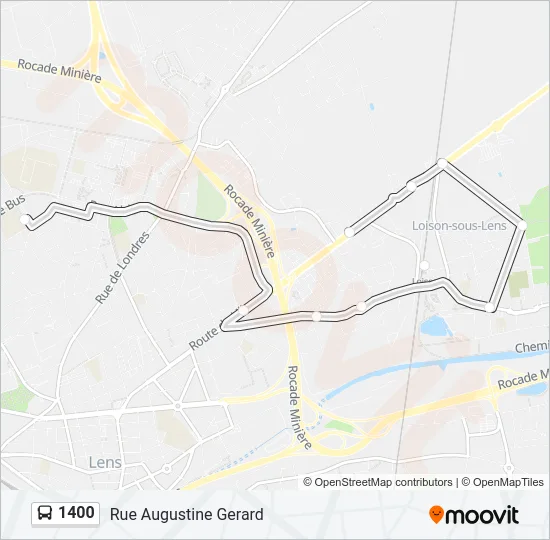 1400 Bus Line Map