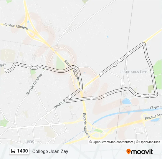 1400 Bus Line Map