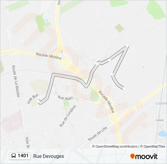 1401 Bus Line Map