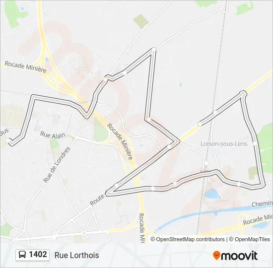 1402 Bus Line Map