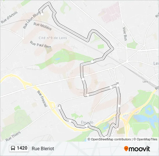 1420 Bus Line Map