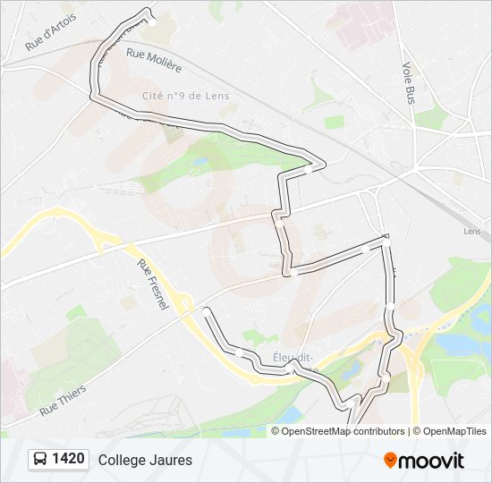 Mapa de 1420 de autobús