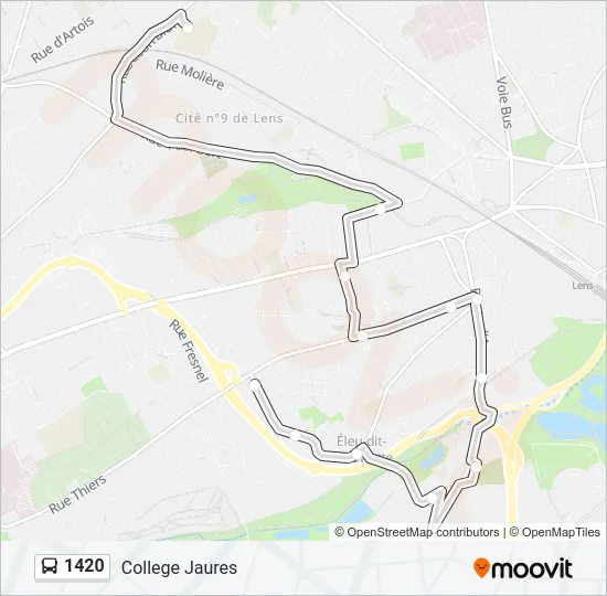 1420 Bus Line Map