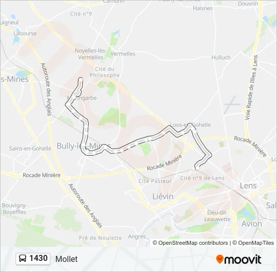 1430 Bus Line Map