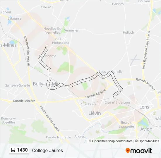 1430 Bus Line Map