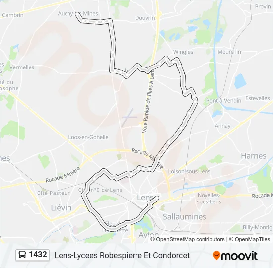 1432 Bus Line Map