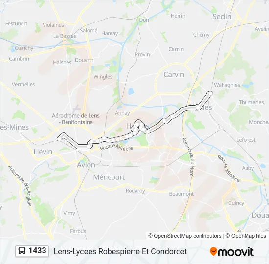1433 Bus Line Map