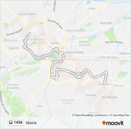 1436 Bus Line Map