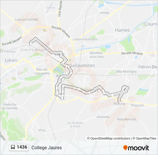 1436 Bus Line Map