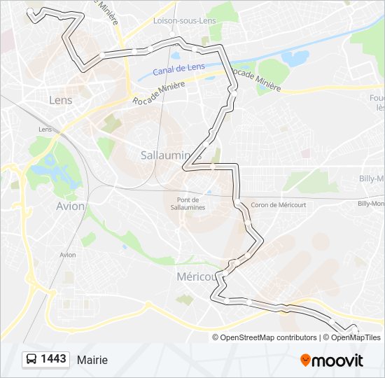 1443 Bus Line Map