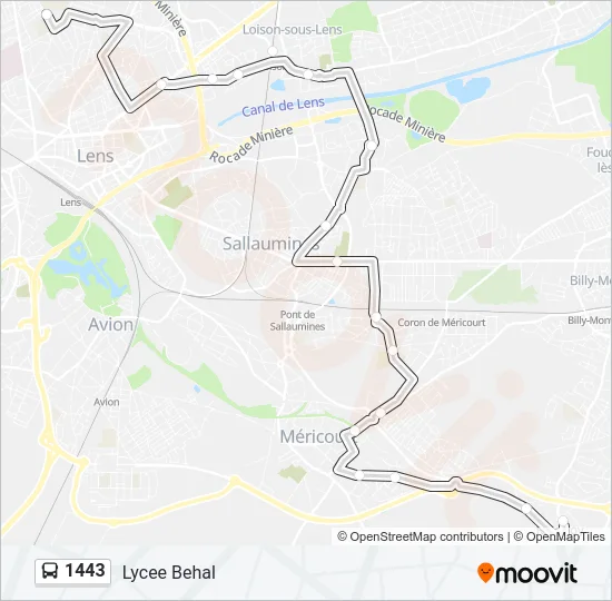 1443 Bus Line Map
