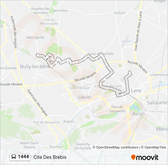 1444 Bus Line Map