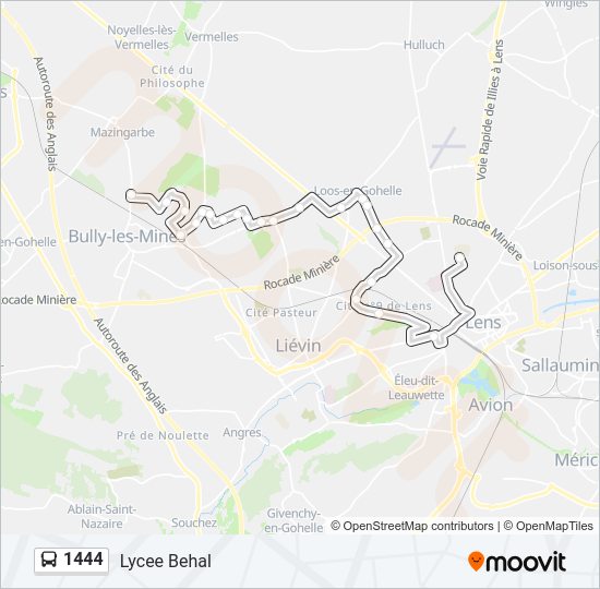 1444 Bus Line Map