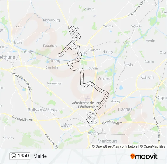 1450 Bus Line Map