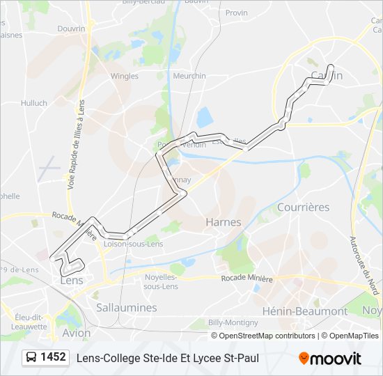 1452 Bus Line Map