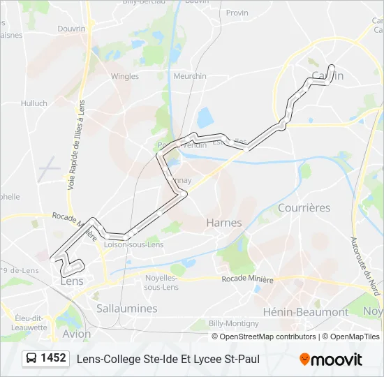 1452 Bus Line Map
