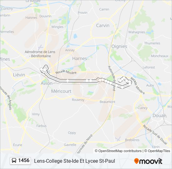 1456 bus Line Map