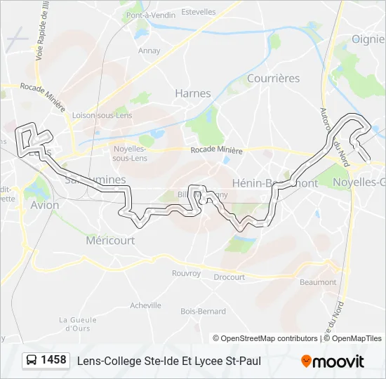 1458 Bus Line Map