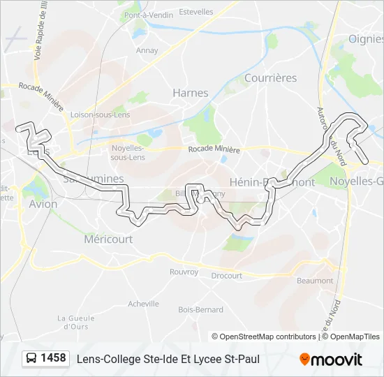 1458 Bus Line Map