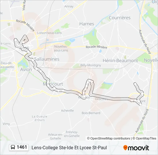 1461 Bus Line Map