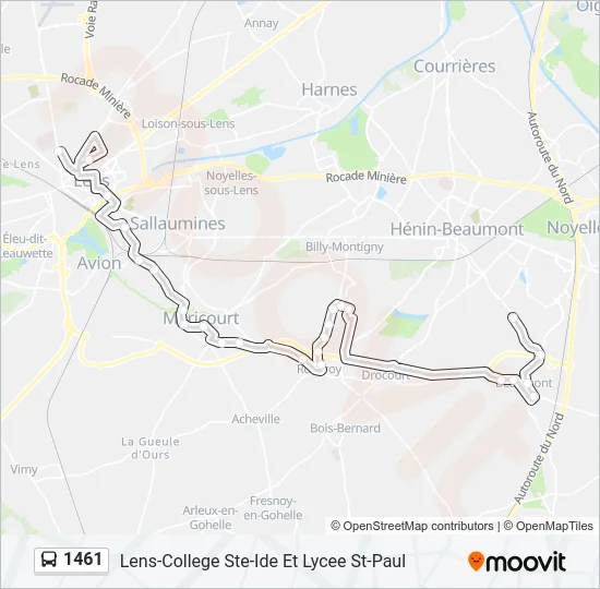 1461 Bus Line Map