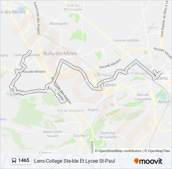 1465 bus Line Map