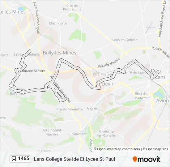 1465 Bus Line Map