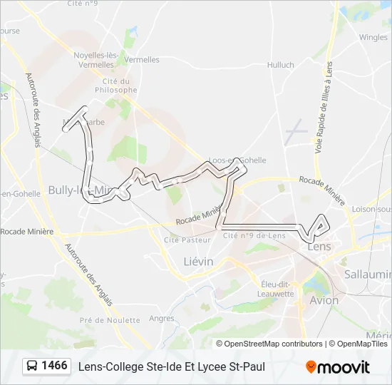 1466 Bus Line Map