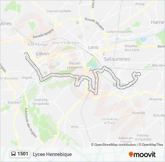 1501 Bus Line Map