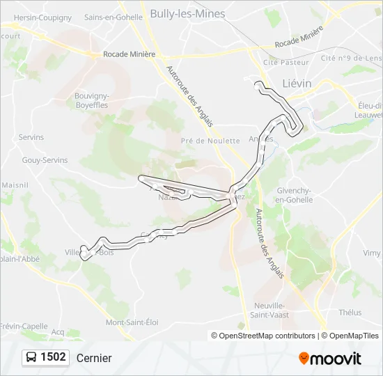 1502 Bus Line Map