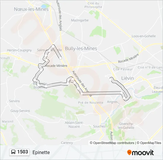 1503 Bus Line Map