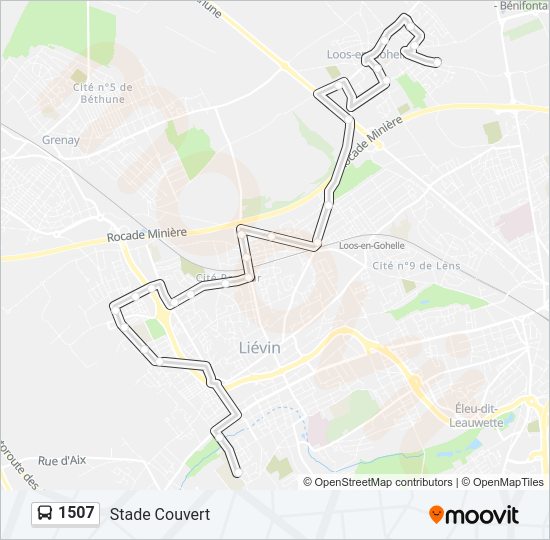 Plan de la ligne 1507 de bus